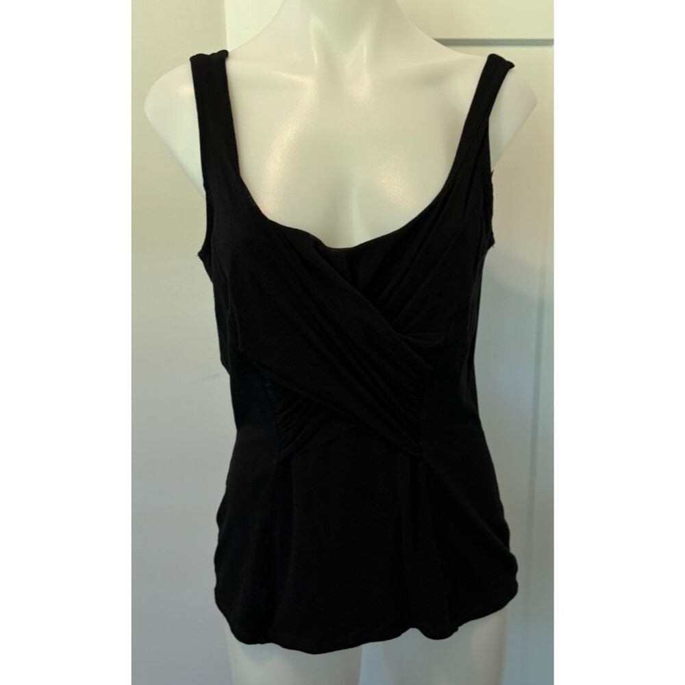 White House Black Market Womens Knit Tank TOP Sleeveless Black Size L